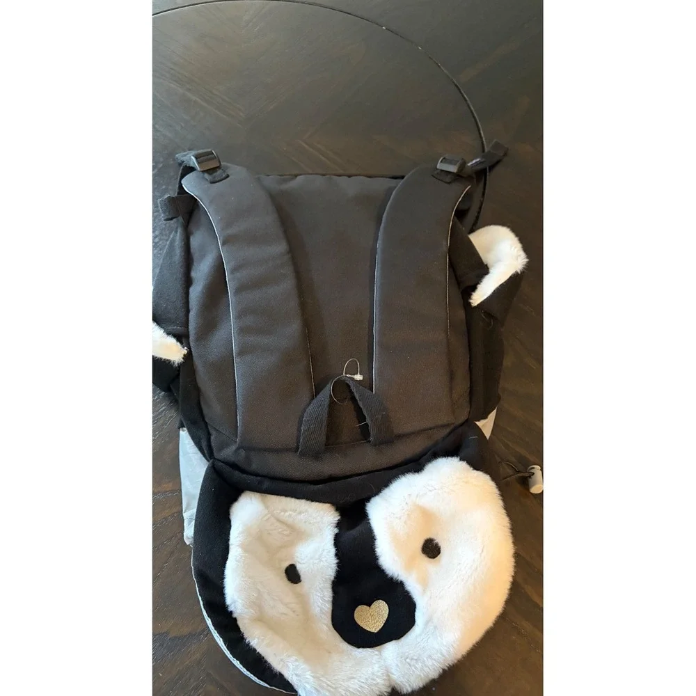 Lands' End Penguin Backpack Kids Small Black Excellent Faux Fur Animal Bag
